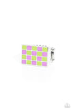 Checkerboard Craze - Green Paparazzi Ring All Eyes On U Jewelry