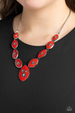 Pressed Flowers - Red Paparazzi Necklace