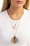 Striped Style - White Paparazzi Necklace All Eyes On U Jewelry