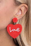 Sweet Seeds - Red Paparazzi Earrings