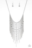 First Class Fringe Silver Paparazzi Necklace All Eyes On U Jewelry 
