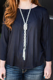 Scarfed for Attention Silver Necklace - Paparazzi Accessories