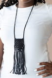 Macrame Mantra Black Paparazzi Necklace All Eyes On U Jewelry 