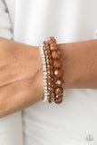 Beautiful Bravado Brown Paparazzi Bracelet All Eyes On U