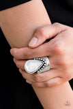 Opal Mist White Paparazzi Ring