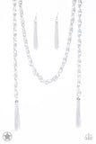 Scarfed for Attention Silver Necklace - Paparazzi Accessories