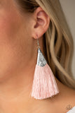 In Full Plume Pink Paparazzi Earrings All Eyes On U