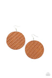 Plaited Plains Brown Paparazzi Earrings