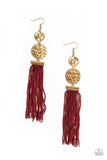 Lotus Garden Red Paparazzi Earrings