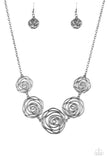 Rosy Rosette Black Paparazzi Necklace All Eyes On U