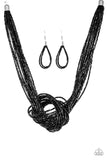 Knotted Knockout Black Paparazzi Necklace All Eyes On U