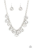 Paparazzi White Necklace-Spot On Sparkle All Eyes On U Jewelry 