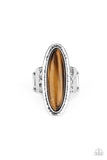 Stone Mystic Brown Paparazzi Ring All Eyes On U