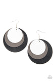 LEATHER Forecast Black Paparazzi Earrings All Eyes On U Jewelry 
