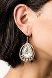All Rise For Her Majesty Gold Paparazzi  Earrings