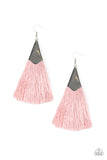 In Full Plume Pink Paparazzi Earrings All Eyes On U