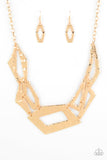 Break The Mold Gold Paparazzi Necklace All Eyes On U