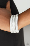 Dangerously Drama Queen White Paparazzi Bracelet All Eyes On U Jewelry