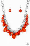 Gorgeously Globetrotter Orange Paparazzi Necklace All Eyes On U