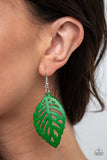 LEAF Em Hanging Green Paparazzi Earrings All Eyes On U Jewelry 