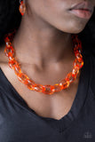 Ice Queen Orange Paparazzi Necklace All Eyes On U Jewelry