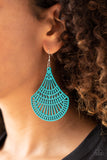 Tropical Temptress Blue Paparazzi Earrings All Eyes On U Jewelry 