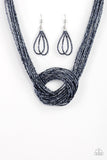 Knitted Knockout Blue Paparazzi Necklace