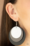 LEATHER Forecast Black Paparazzi Earrings All Eyes On U Jewelry 