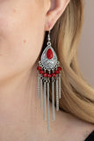 Floating on HEIR Red Paparazzi Earrings All Eyes On U Jewelry 