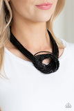 Knotted Knockout Black Paparazzi Necklace All Eyes On U