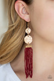 Lotus Garden Red Paparazzi Earrings