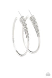 Winter Ice Silver Hoop Earrings - Paparazzi Accessories