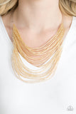Catwalk Queen Gold Paparazzi Necklace All Eyes On U