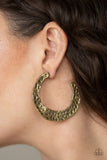 The HOOP Up Brass Paparazzi Earrings All Eyes On U