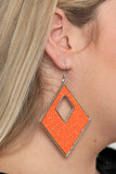 Woven Wanderer Orange Paparazzi Earrings All Eyes On U Jewelry 