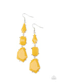 Geo Getaway Yellow Paparazzi Earrings All Eyes On U Jewelry