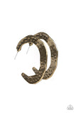 The HOOP Up Brass Paparazzi Earrings All Eyes On U