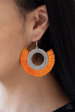 Fringe Fanatic Orange Paparazzi Earrings All Eyes On U