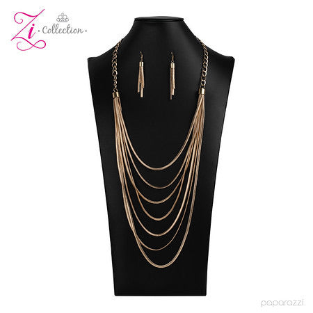 Commanding Gold Paparazzi Zi Collection Necklace