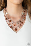 Rainbow Shine Brown Necklace - Paparazzi Accessories