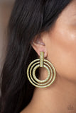 Ever Elliptical Brass Paparazzi Earrings